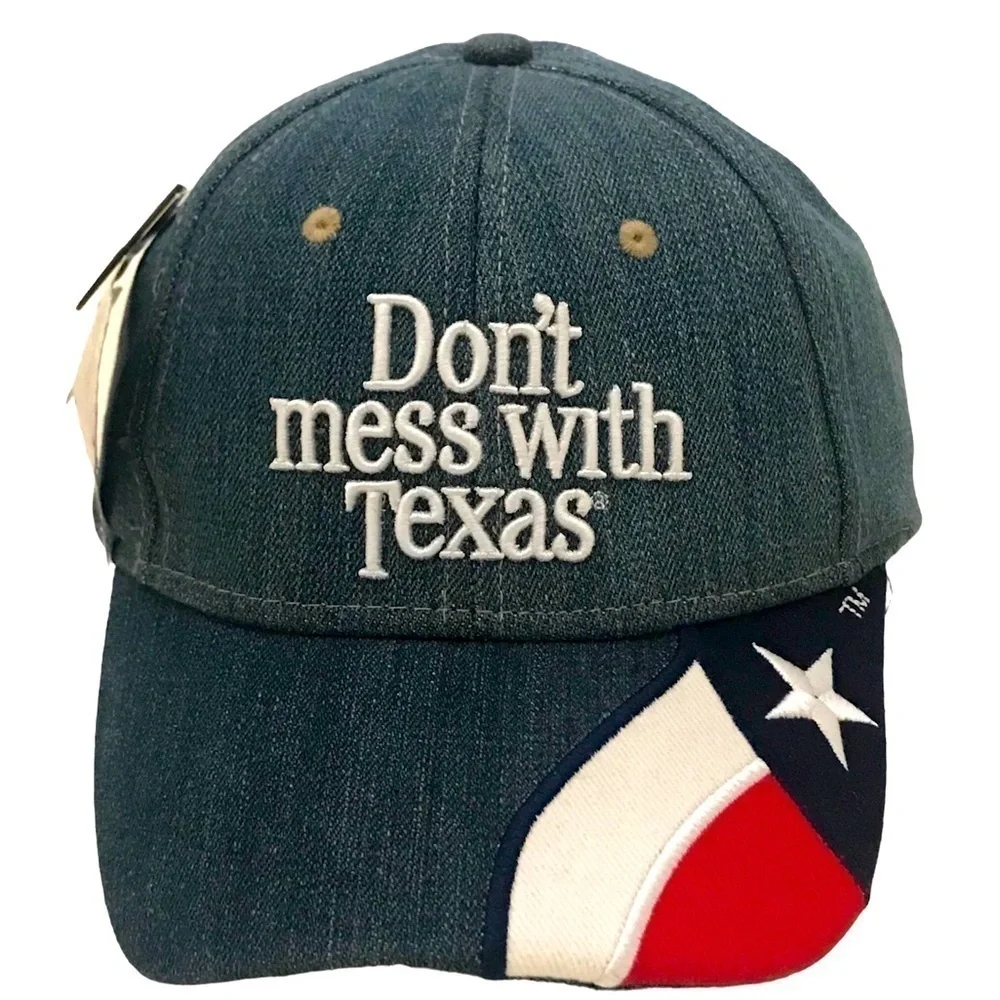 Don't Mess with Texas Cotton Red White Blue Adjustable Ball Cap NWT